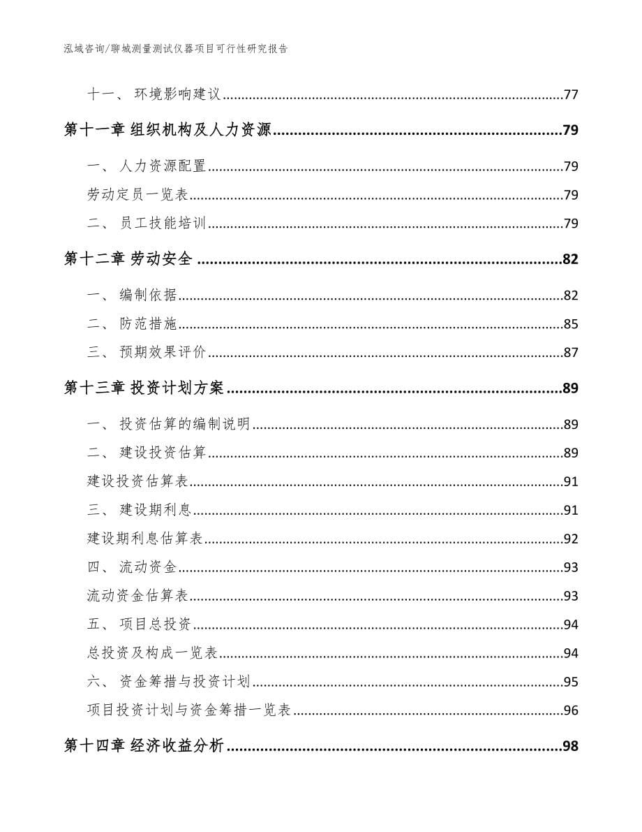 聊城测量测试仪器项目可行性研究报告（模板范文）_第5页