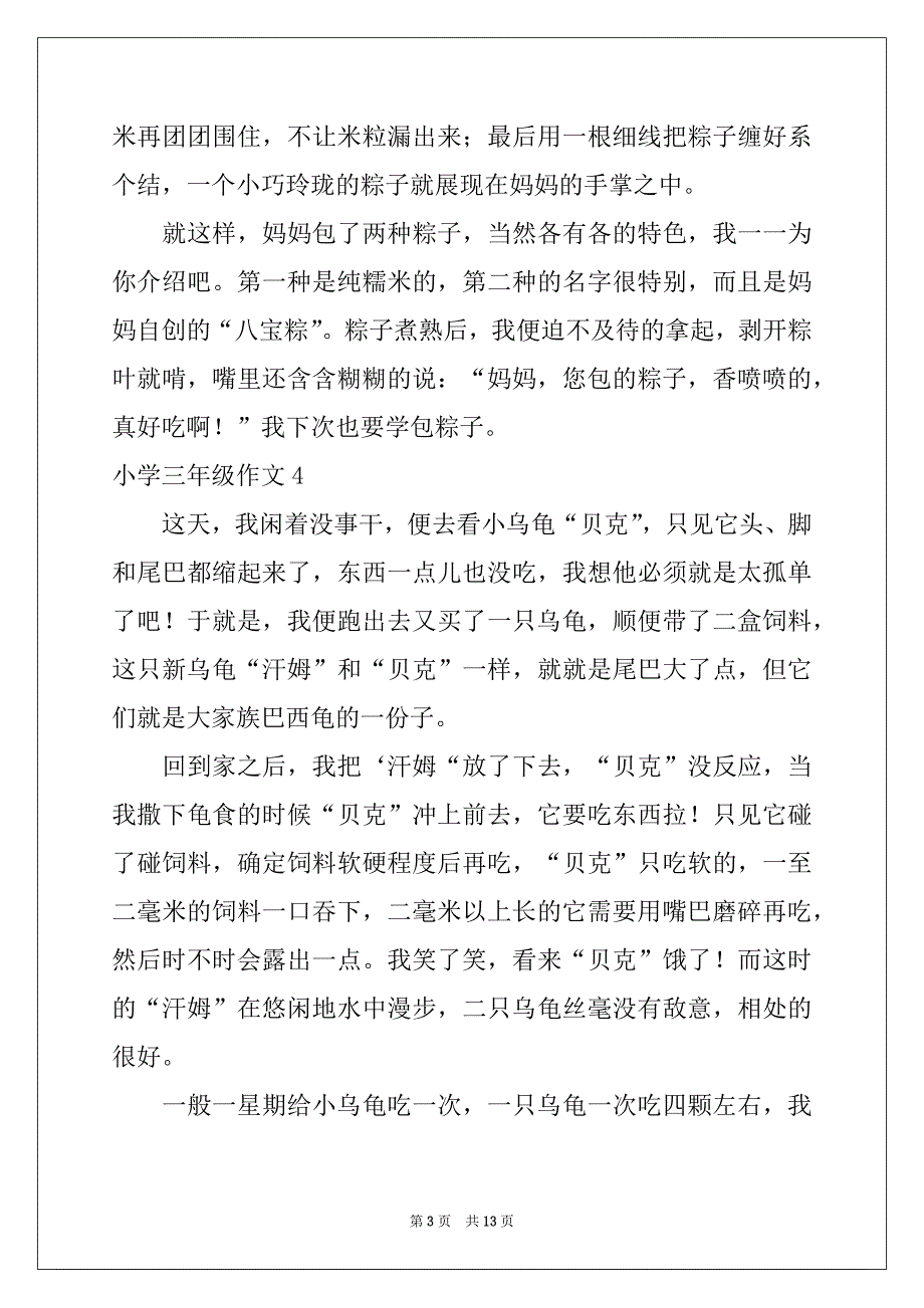 2022年小学三年级作文(15篇)例文_第3页