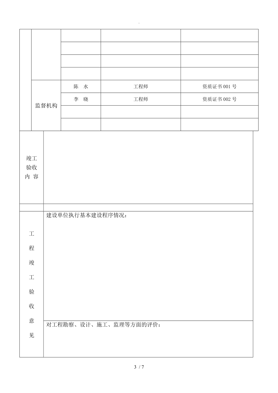 四川房屋建筑工程与市政基础设施工程竣工验收报告_第3页