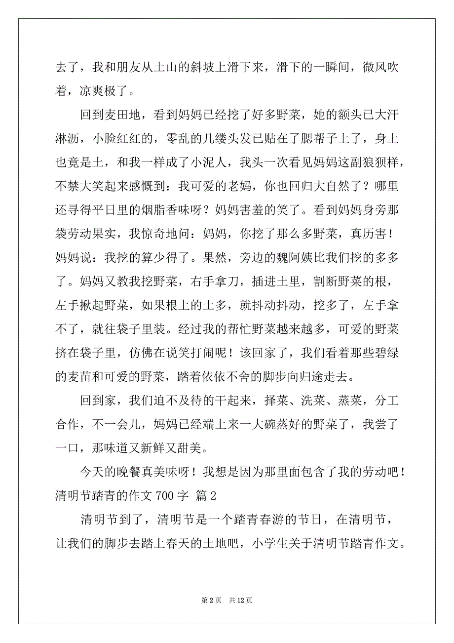 2022年实用的清明节踏青的作文700字七篇_第2页