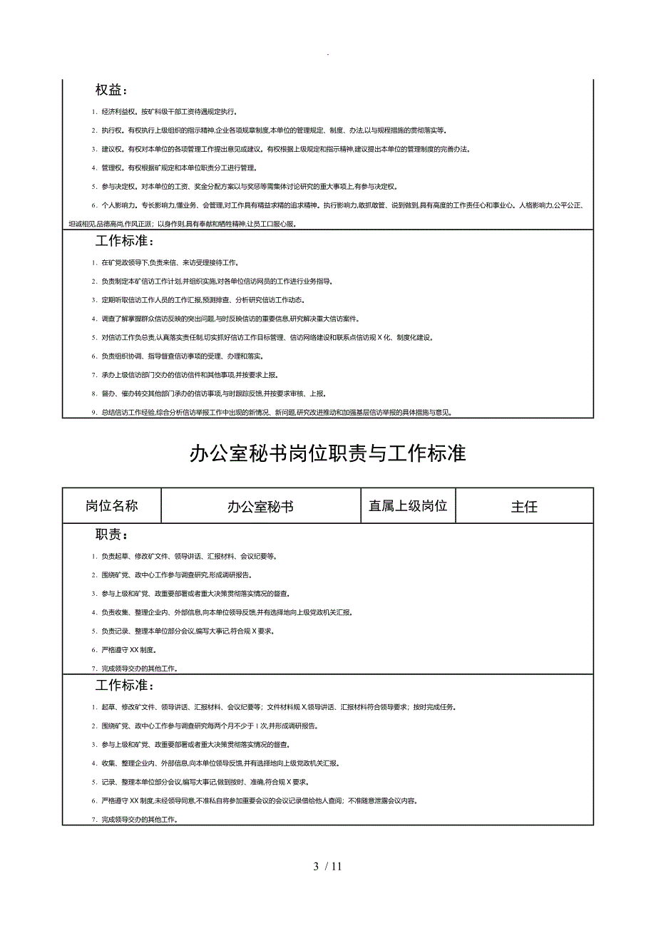 办公室主任岗位职责和工作标准_第3页