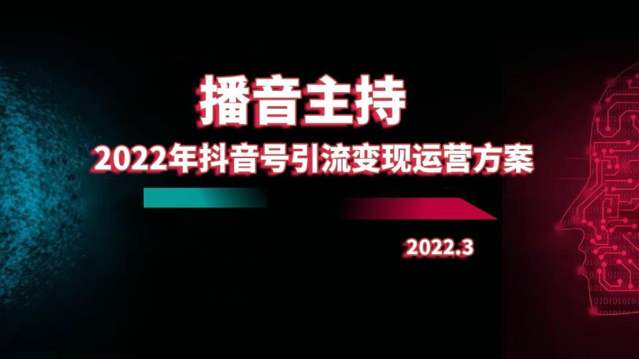 2022年播音主持抖音号引流变现运营方案_第1页