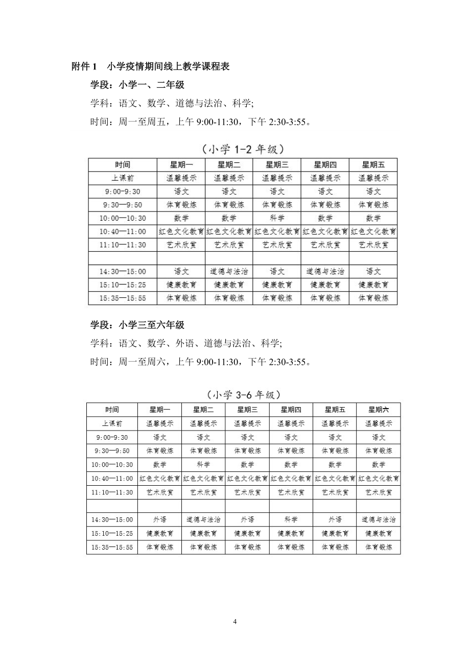 2022年小学疫情期间线上教学实施方案范文三_第4页