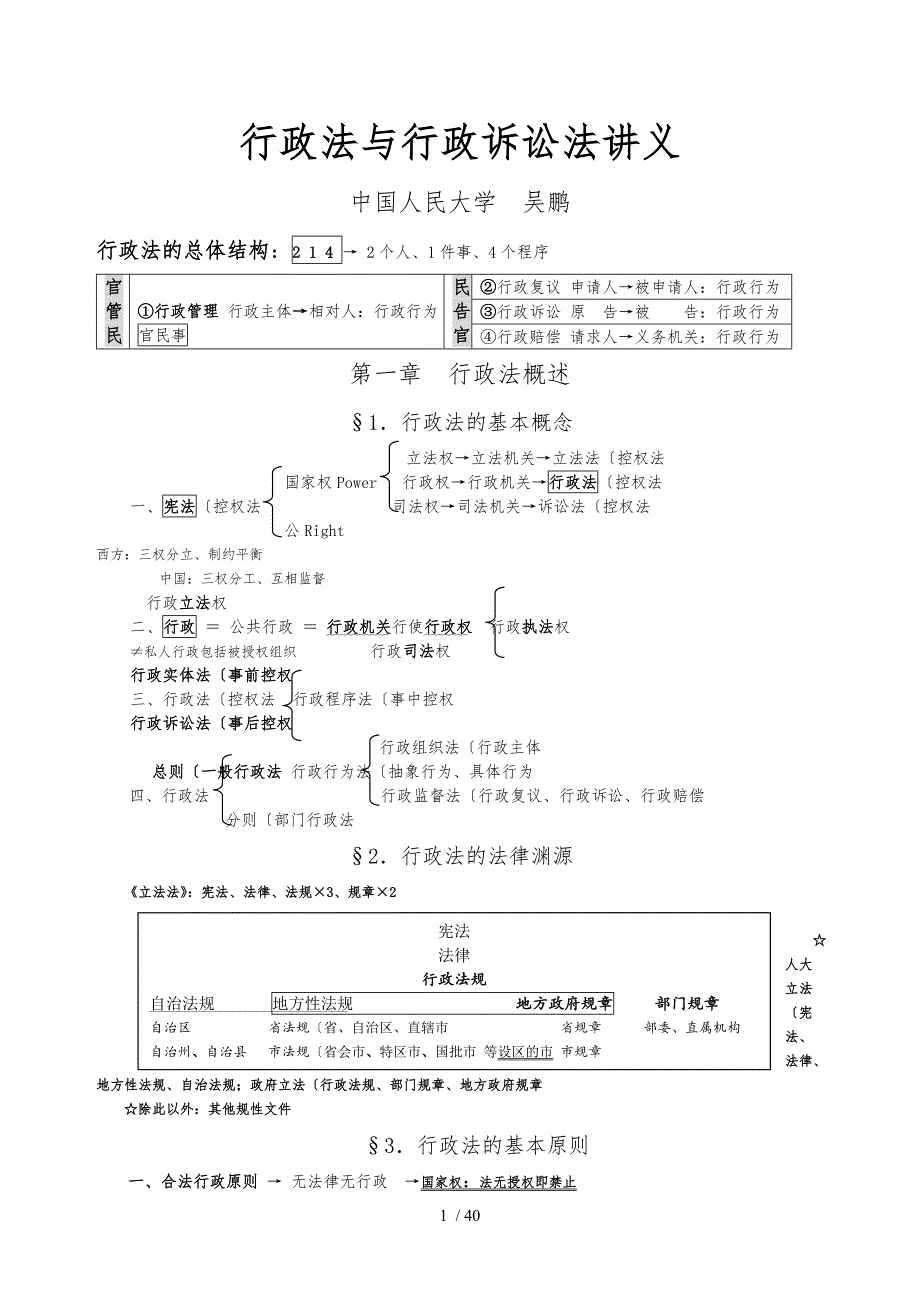 吴鹏行政法某讲义最新版_第1页