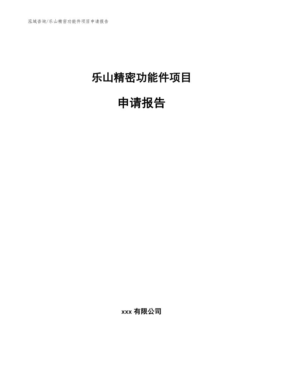 乐山精密功能件项目申请报告【参考范文】_第1页