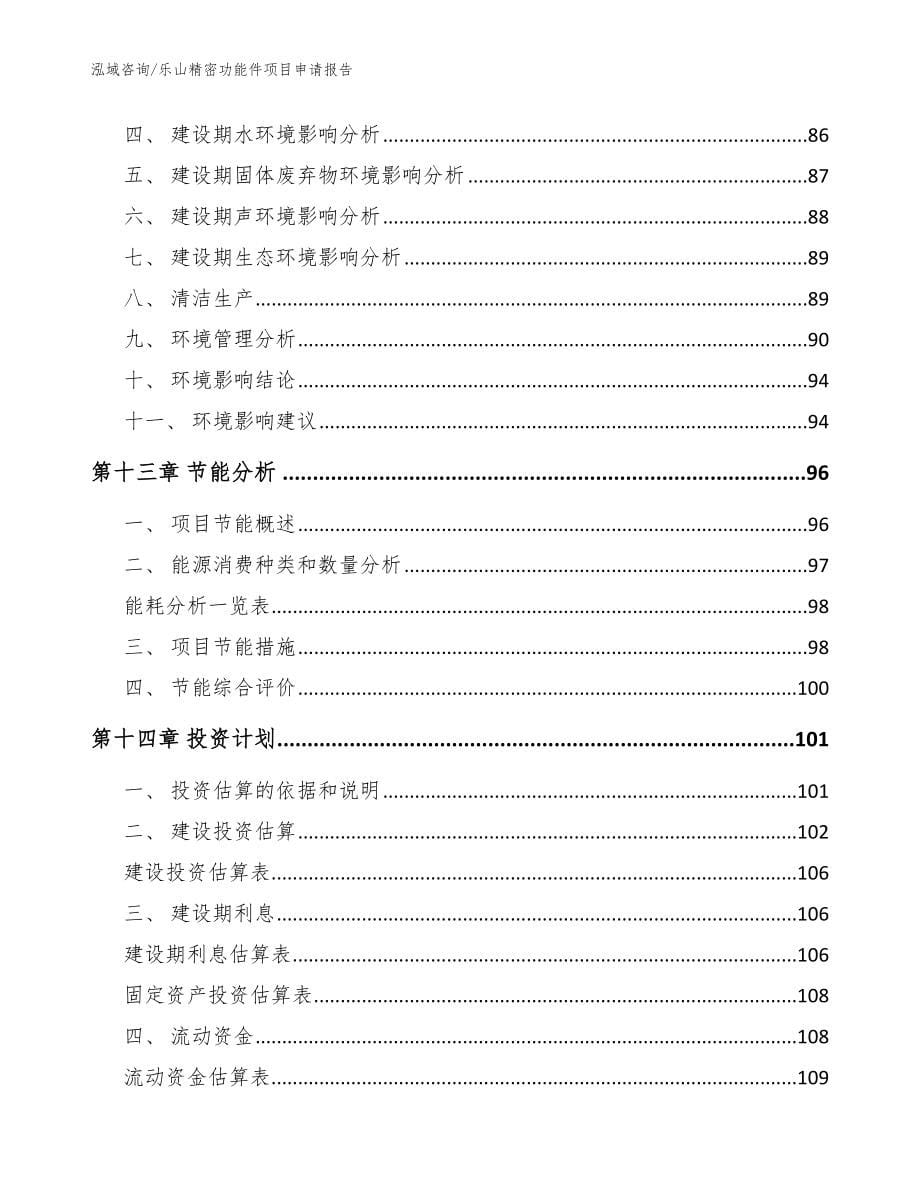 乐山精密功能件项目申请报告【参考范文】_第5页