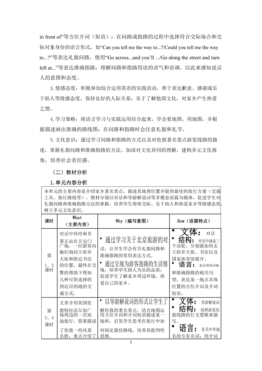 安徽省中小学单元作业设计大赛-初中英语单元作业设计参考样例_第2页