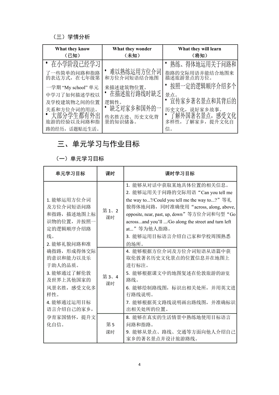 安徽省中小学单元作业设计大赛-初中英语单元作业设计参考样例_第4页