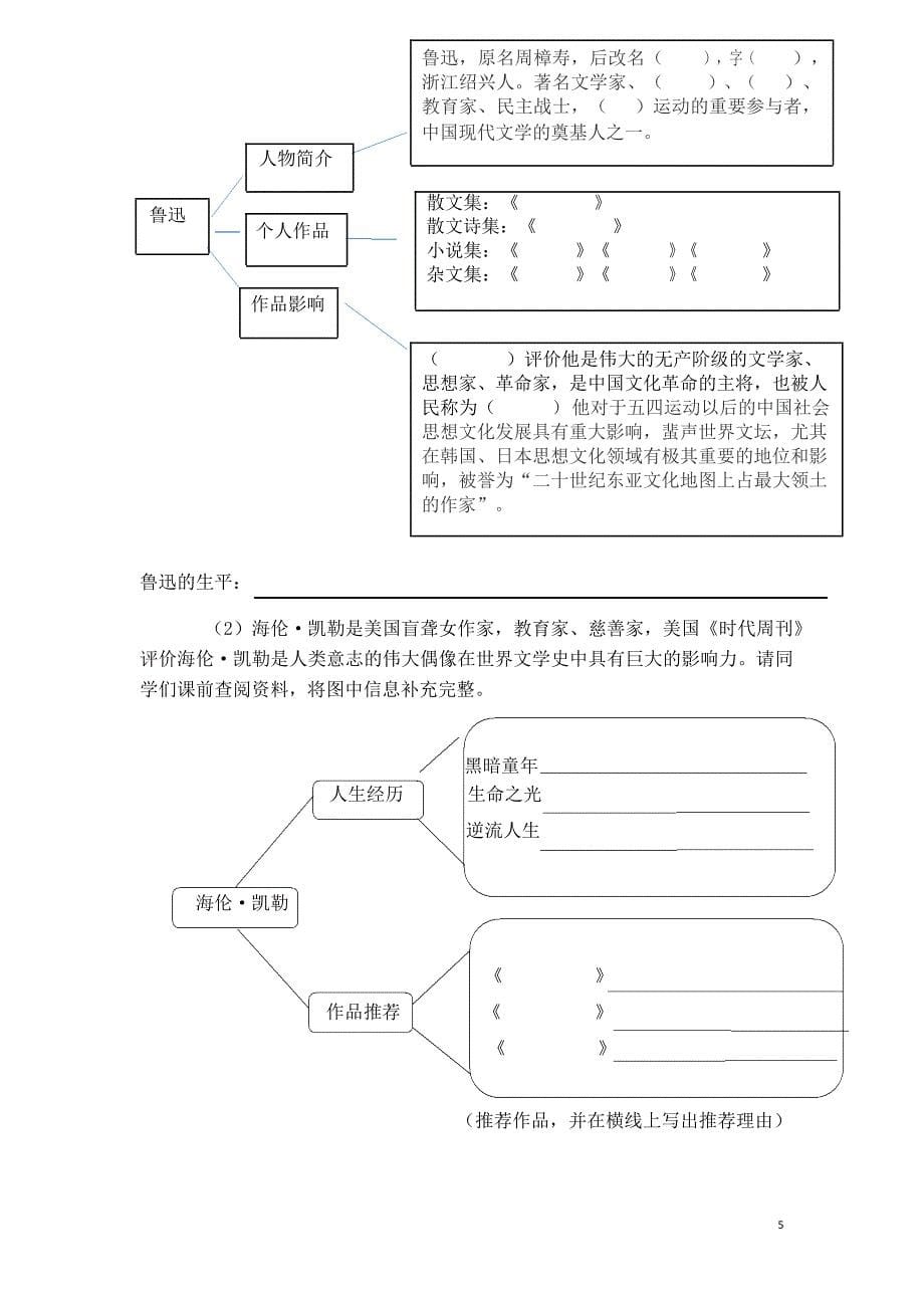 安徽省中小学单元作业设计大赛-初中语文单元作业设计参考样例_第5页