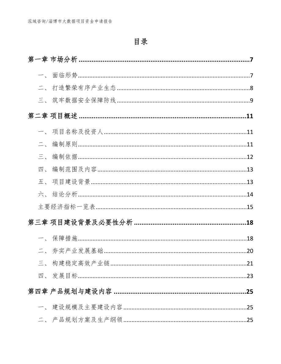 淄博市大数据项目资金申请报告范文_第2页