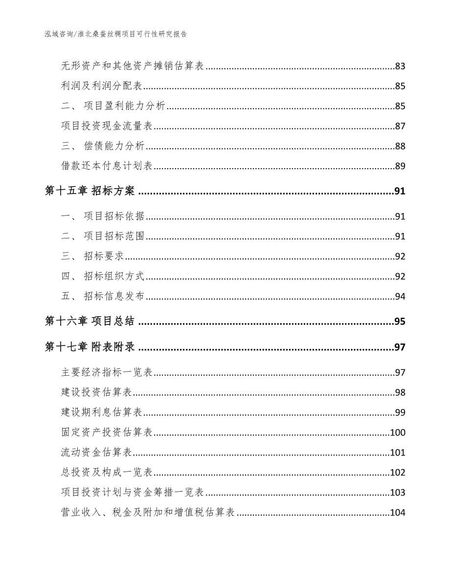 淮北桑蚕丝稠项目可行性研究报告（范文参考）_第5页