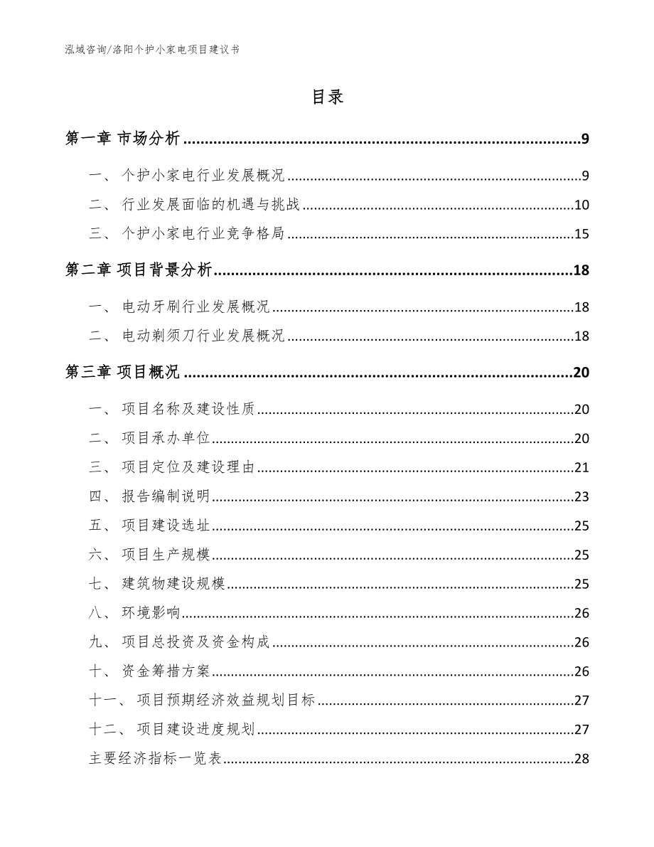 洛阳个护小家电项目建议书_模板范本_第2页