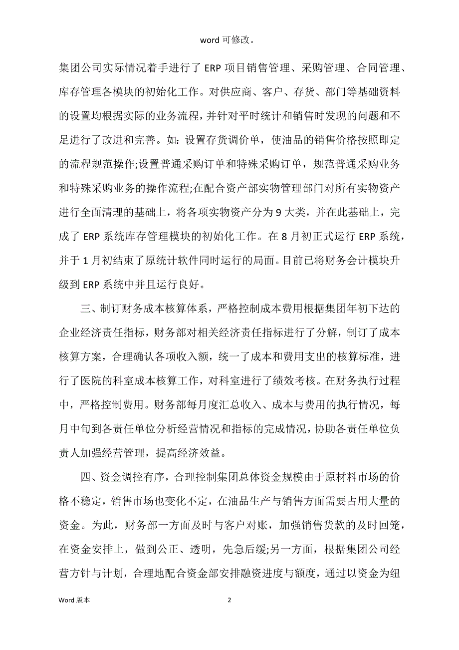 集团企业财务工作回顾范本_第2页