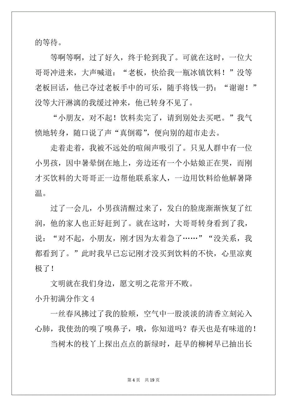 2022-2023年小升初满分作文15篇精选_第4页