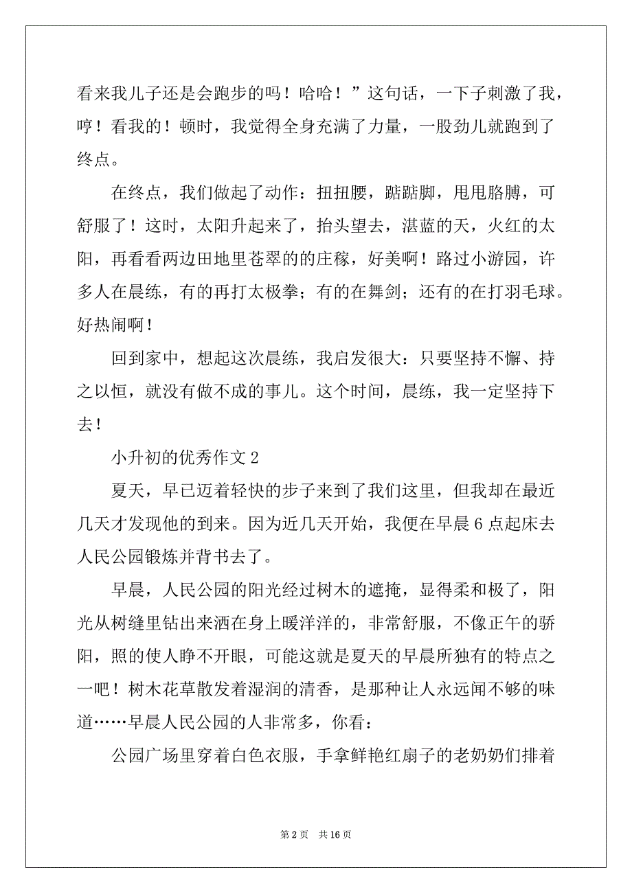 2022-2023年小升初的优秀作文范文（精选12篇）_第2页