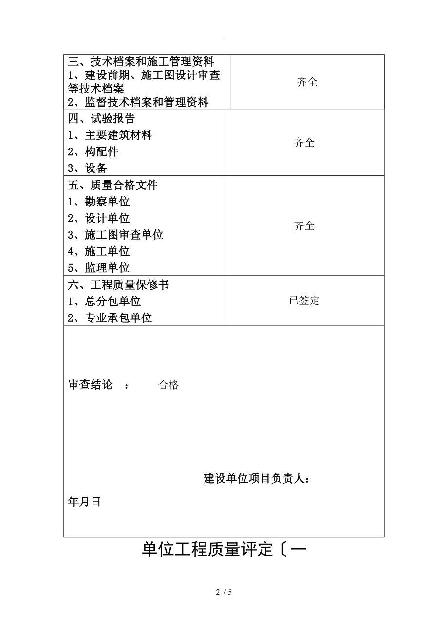 河北建设工程竣工验收报告格式和填写范例_第2页