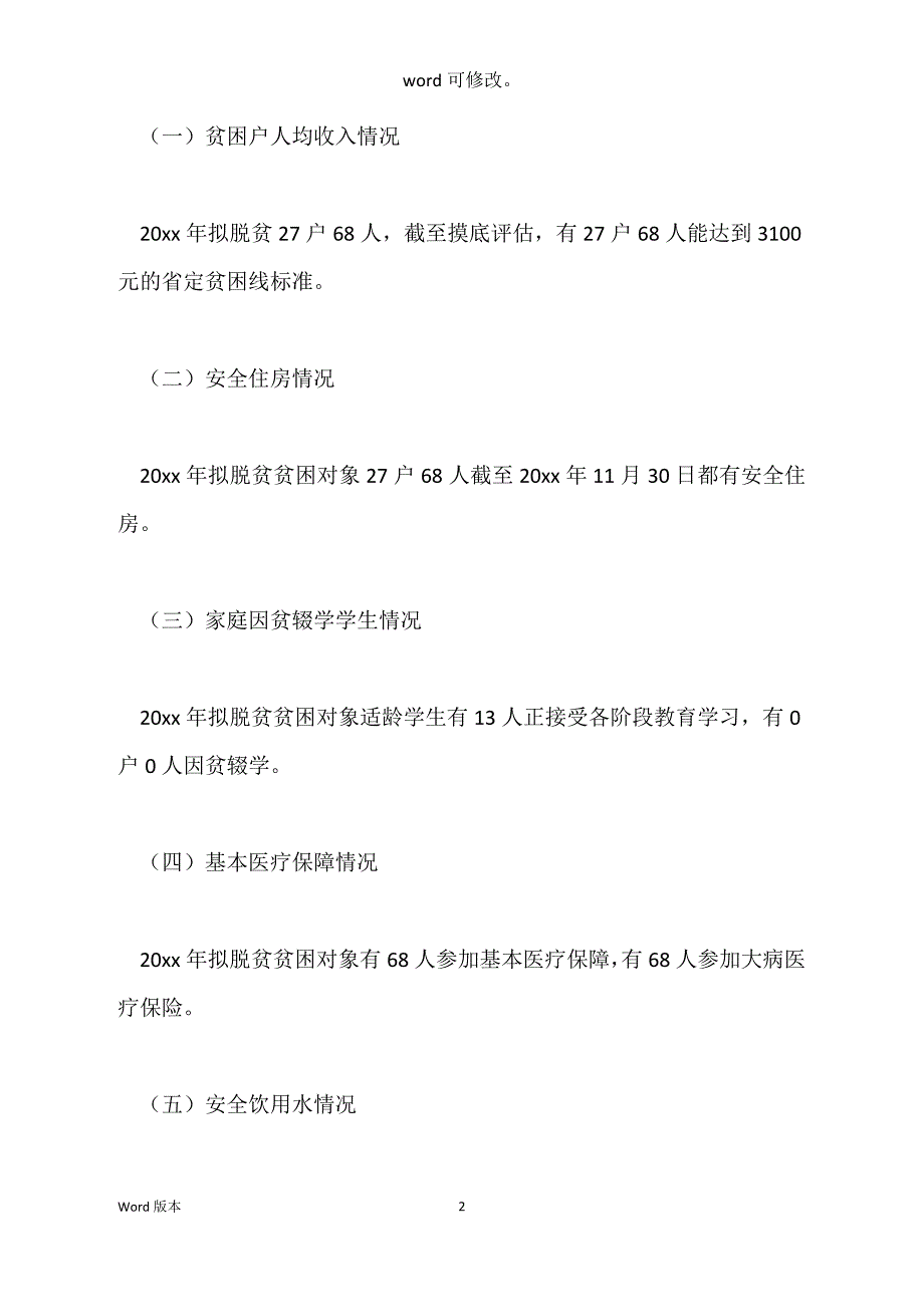 关于脱贫攻坚工作开展情况得自查汇报_第2页