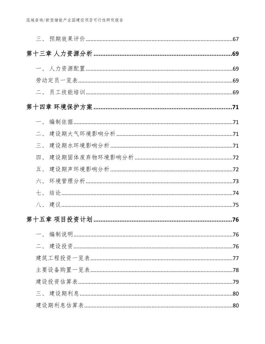 新型储能产业园建设项目可行性研究报告模板范文_第5页