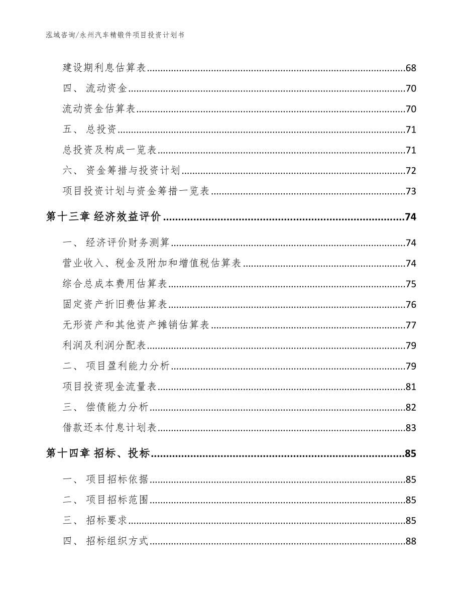 永州汽车精锻件项目投资计划书（模板范本）_第5页
