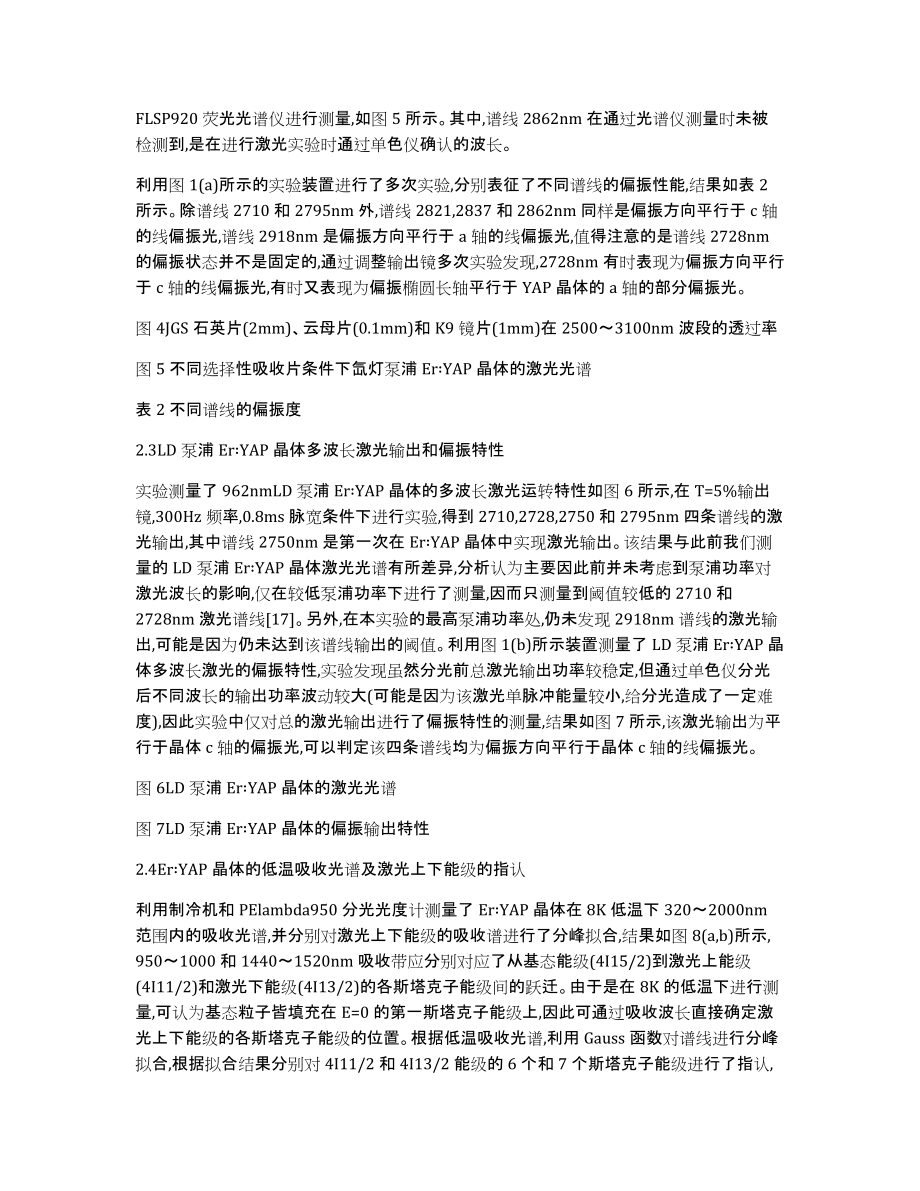 ErYAP晶体多波长激光运转及偏振特征研究分析_第4页