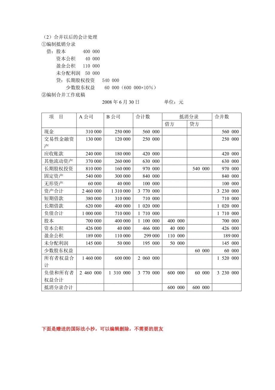 电大期末考核资料2015年电大本科高级财务会计形成性考核册作业1答案_第5页