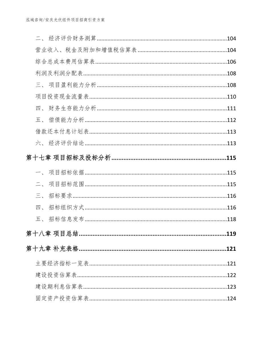 安庆光伏组件项目招商引资方案（模板范本）_第5页