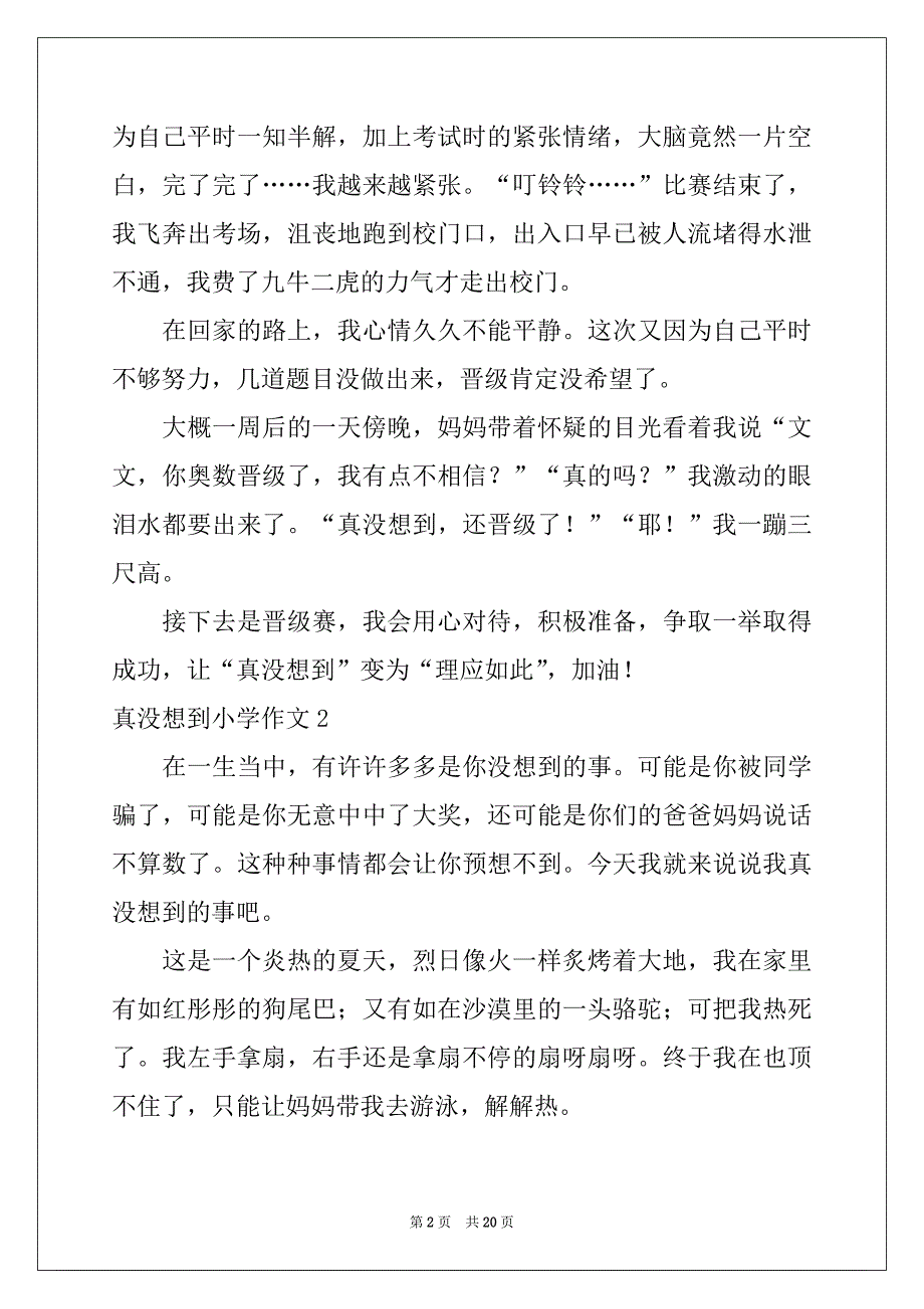 2022-2023年真没想到小学作文_第2页