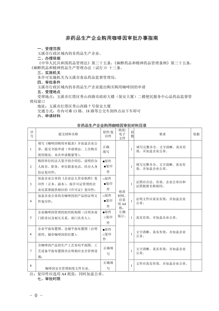 非药品生产企业购用咖啡因审批办事指南（完整版）_第3页