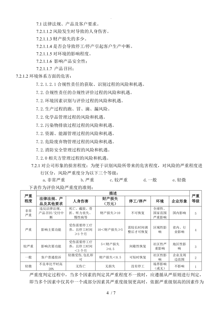 IATF16949风险和机遇控制程序文件_第4页