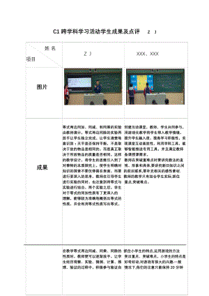 微能力2.0认证作业C1跨学科学习活动学生成果及点评