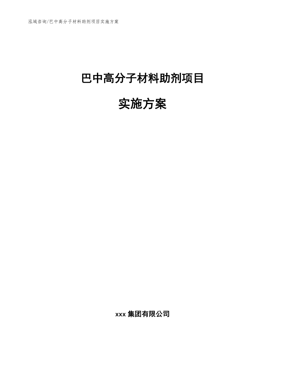 巴中高分子材料助剂项目实施方案【范文参考】_第1页