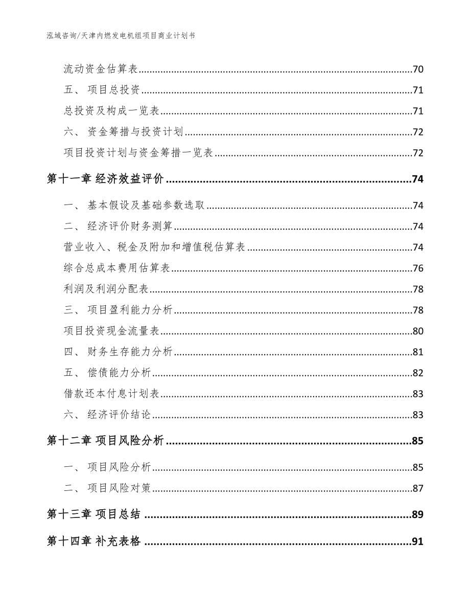 天津内燃发电机组项目商业计划书_模板参考_第5页