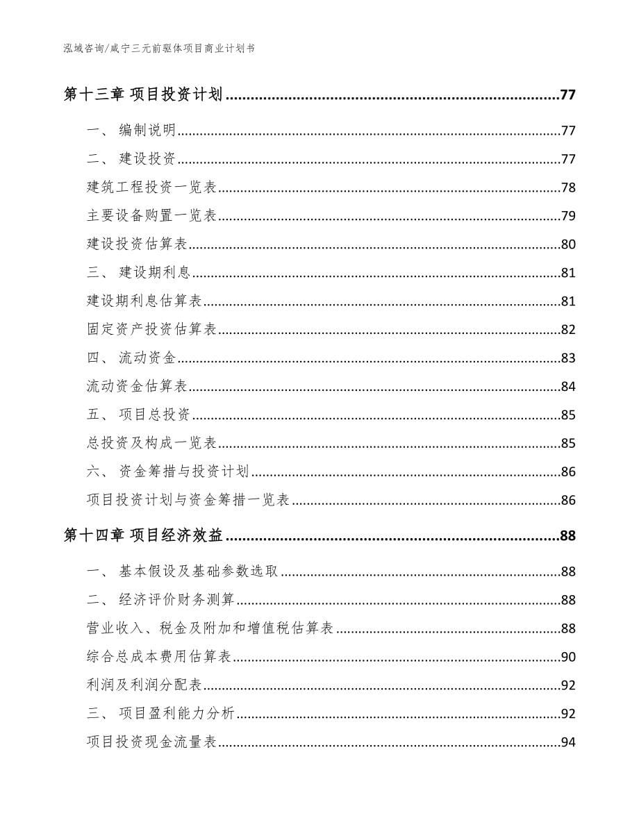 咸宁三元前驱体项目商业计划书模板参考_第5页