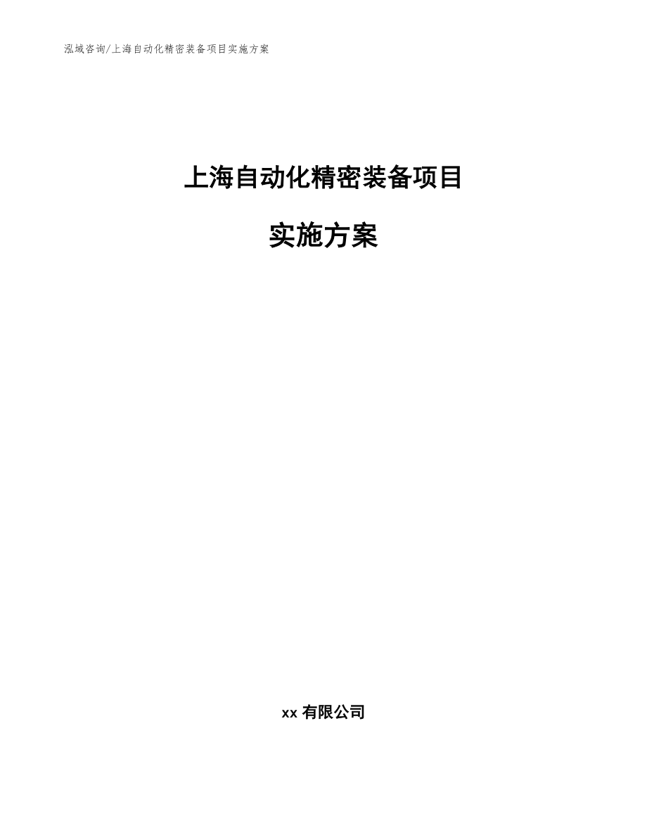 上海自动化精密装备项目实施方案（范文）_第1页