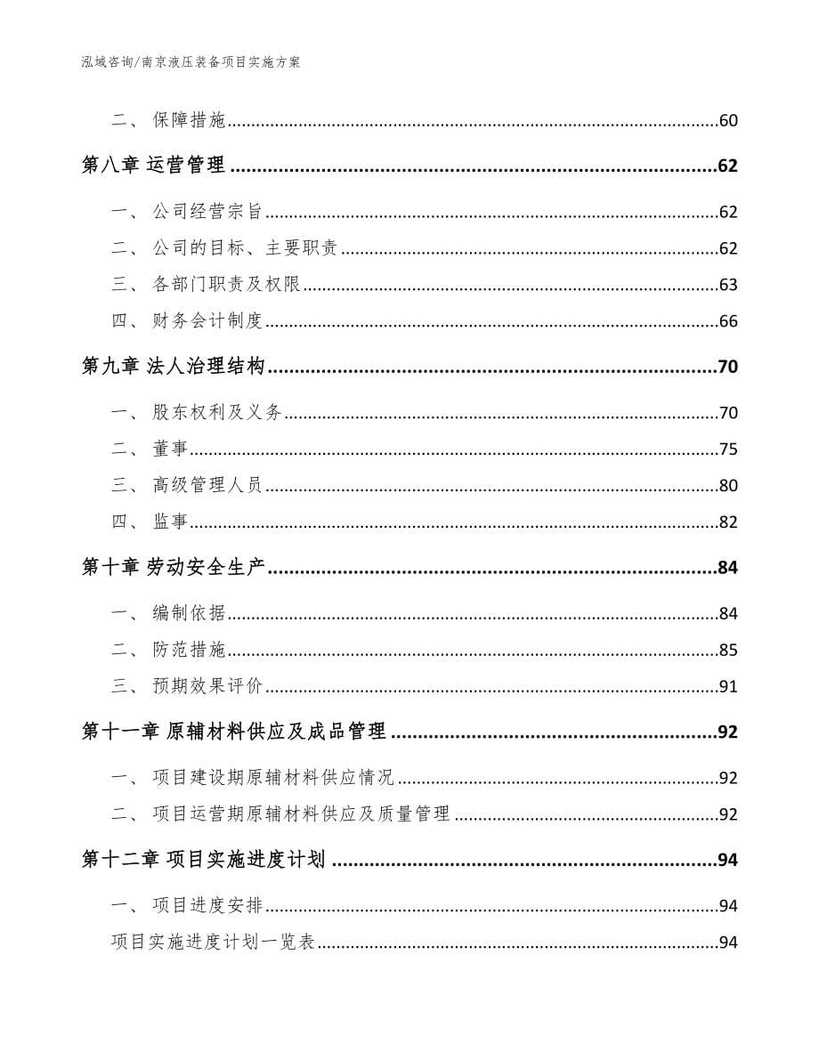 南京液压装备项目实施方案_范文_第5页