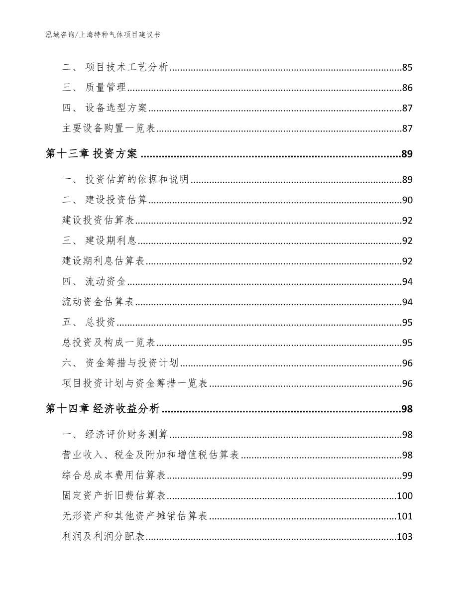 上海特种气体项目建议书【范文参考】_第5页