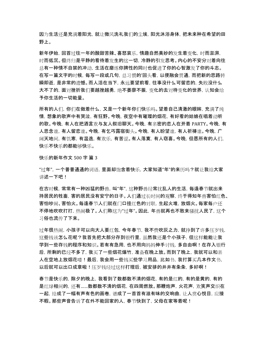 精选快乐的新年作文500字三篇_第2页