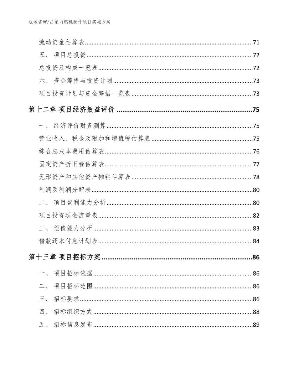 吕梁内燃机配件项目实施方案【模板范文】_第5页