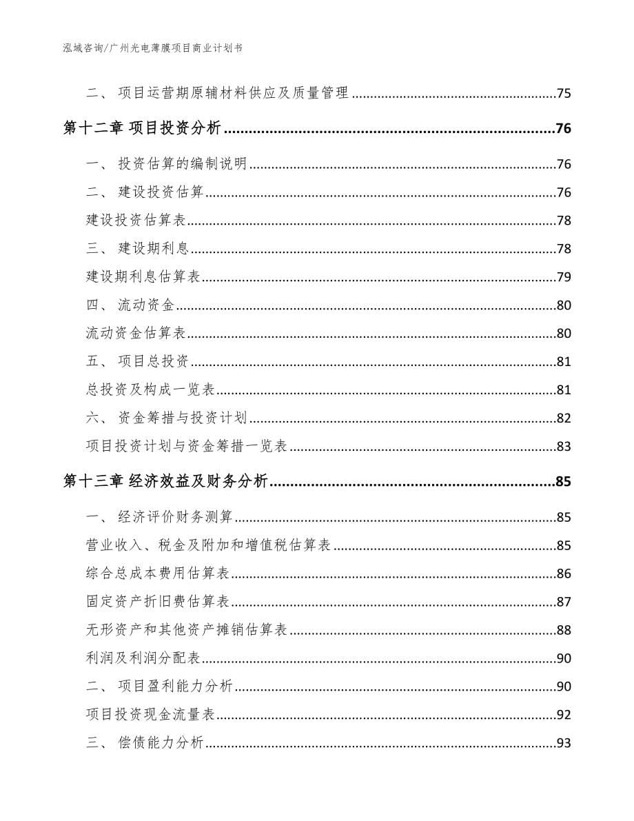 广州光电薄膜项目商业计划书模板参考_第5页