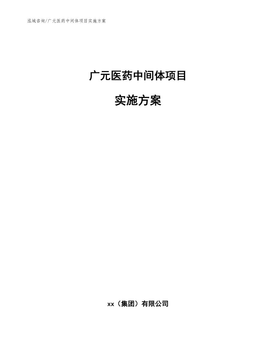 广元医药中间体项目实施方案【模板】_第1页