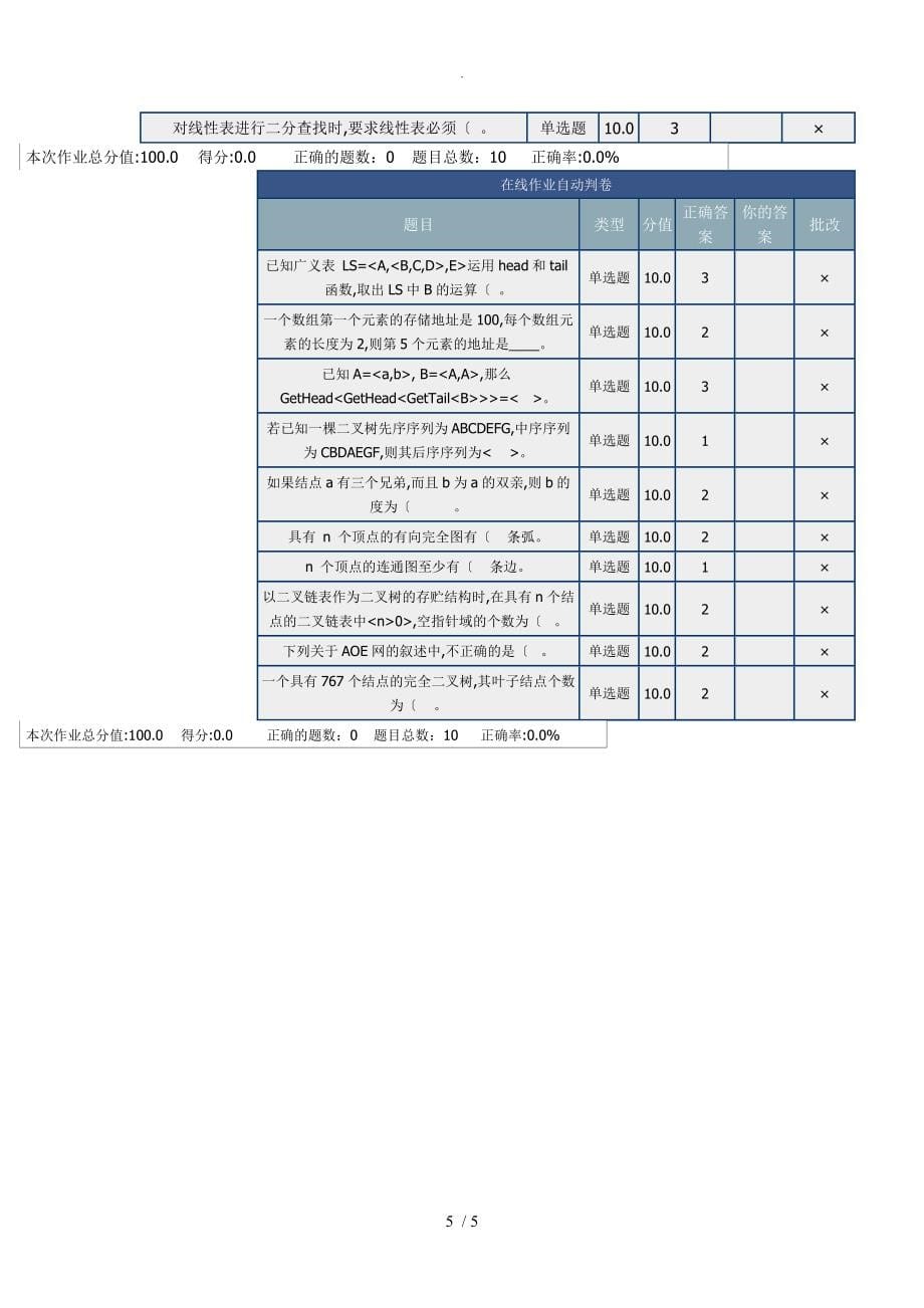 北理网上作业数据结构和算法_第5页