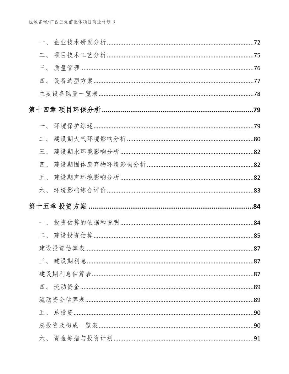 广西三元前驱体项目商业计划书模板范文_第5页