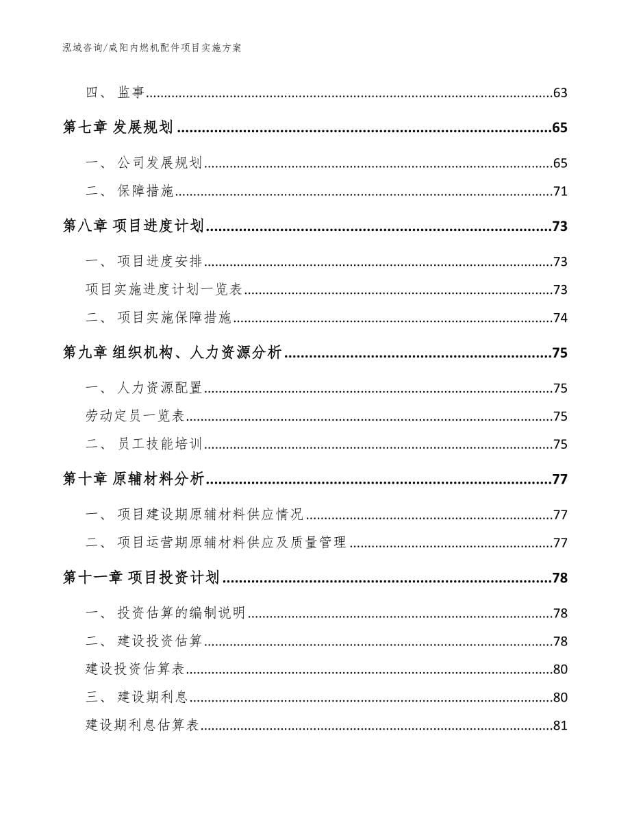 咸阳内燃机配件项目实施方案（参考模板）_第5页