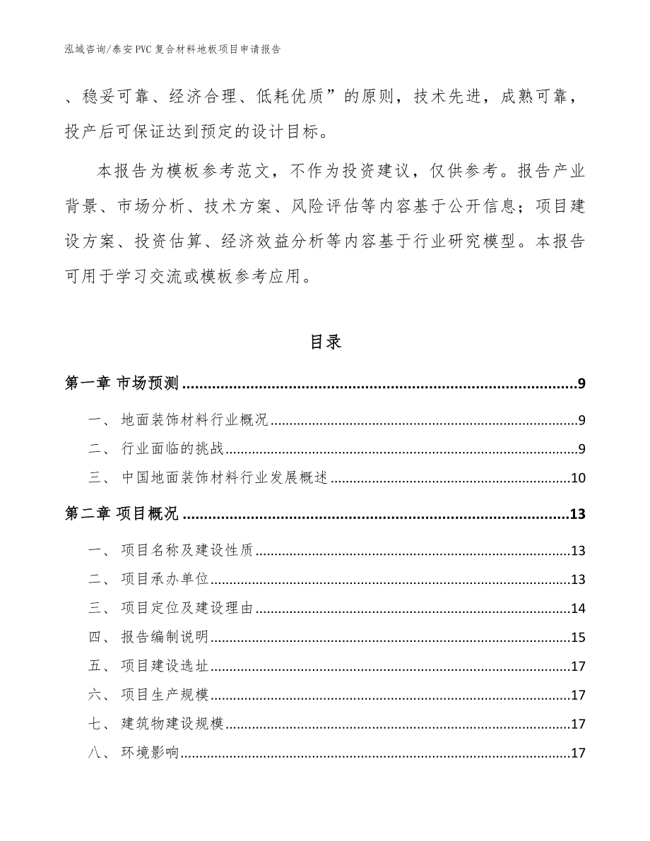 泰安PVC复合材料地板项目申请报告_模板参考_第2页