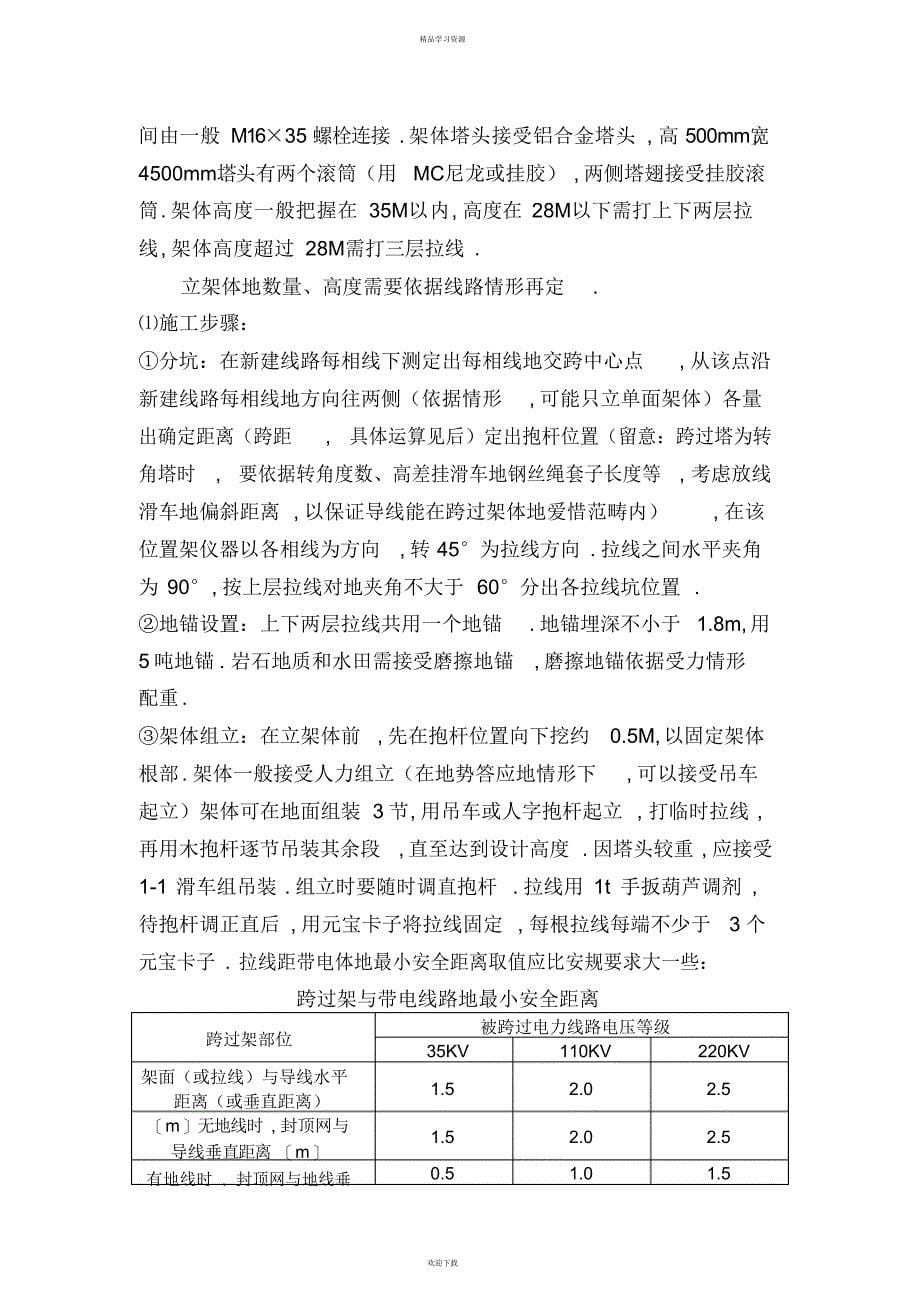 2022年KV电黄双回送电线路跨越施工方案_第5页