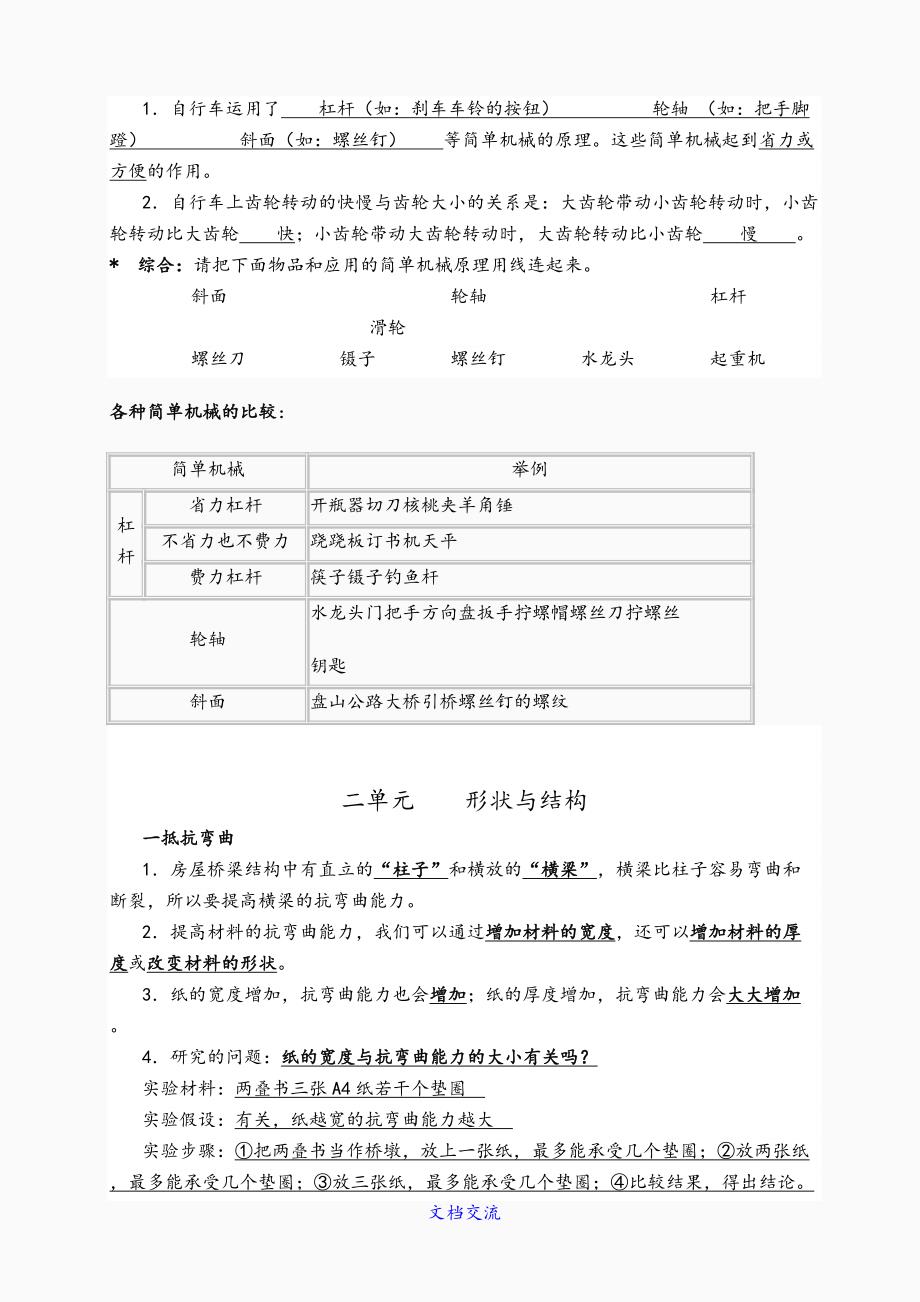 2020教科版小学六年级科学上册复习资料(精选)_第4页