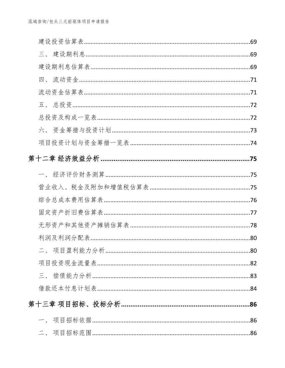 包头三元前驱体项目申请报告【模板范文】_第5页