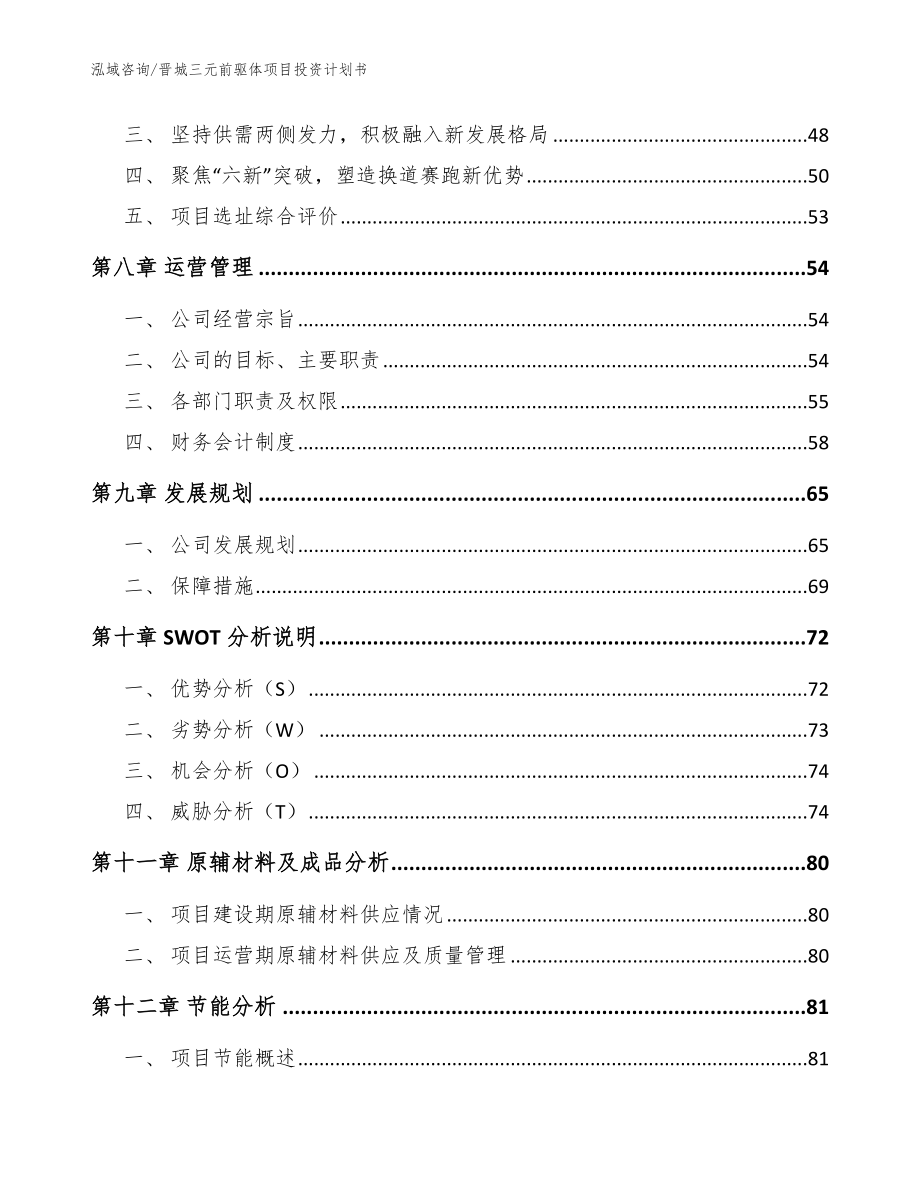 晋城三元前驱体项目投资计划书【范文模板】_第3页