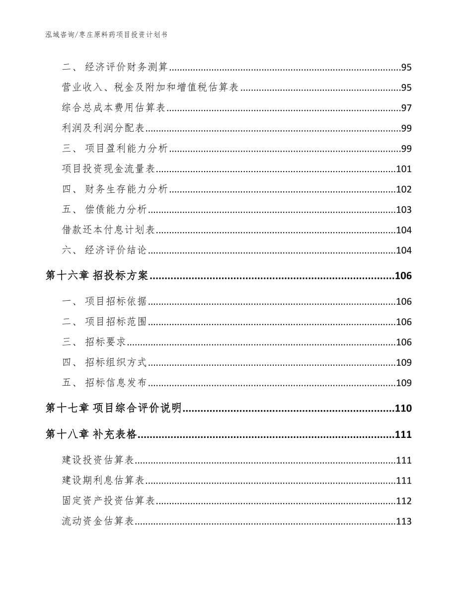 枣庄原料药项目投资计划书【模板范本】_第5页