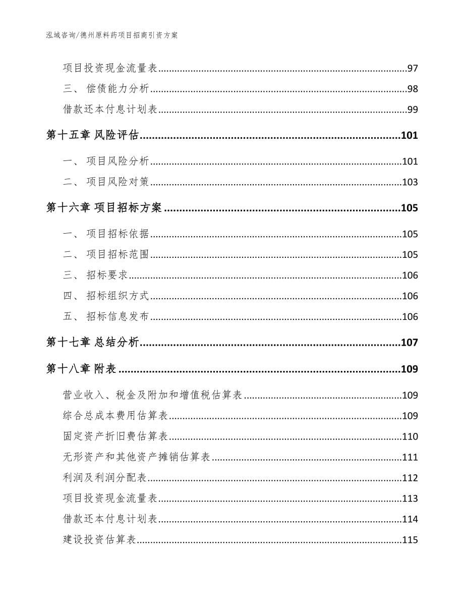 德州原料药项目招商引资方案【模板参考】_第5页